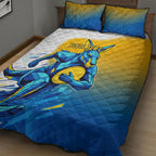 Personalised Australian Oztag Kangaroo Mascot Quilt Bed Set Try Tag Triumph Australia Abstract Geometric