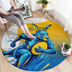Personalised Australian Oztag Kangaroo Mascot Round Carpet Try Tag Triumph Australia Abstract Geometric
