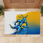 Personalised Australian Oztag Kangaroo Mascot Rubber Doormat Try Tag Triumph Australia Abstract Geometric