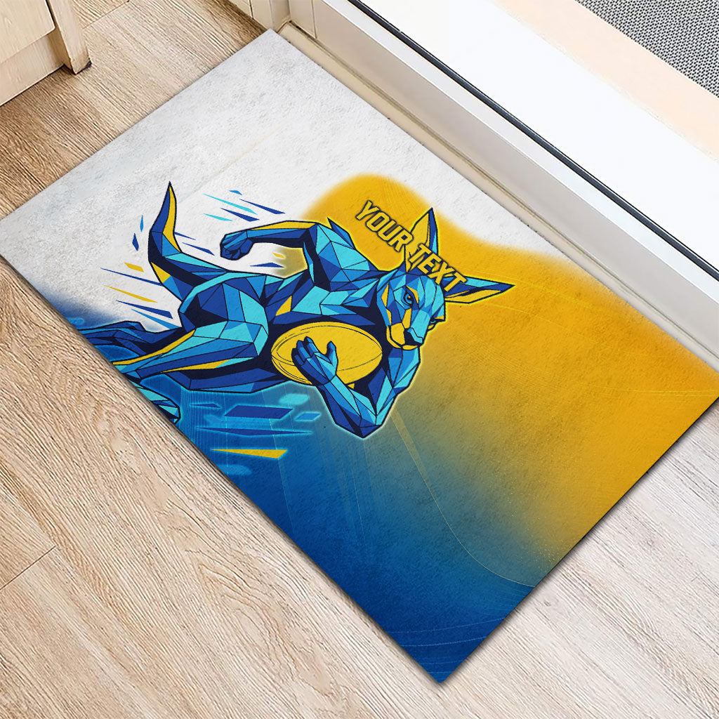 Personalised Australian Oztag Kangaroo Mascot Rubber Doormat Try Tag Triumph Australia Abstract Geometric
