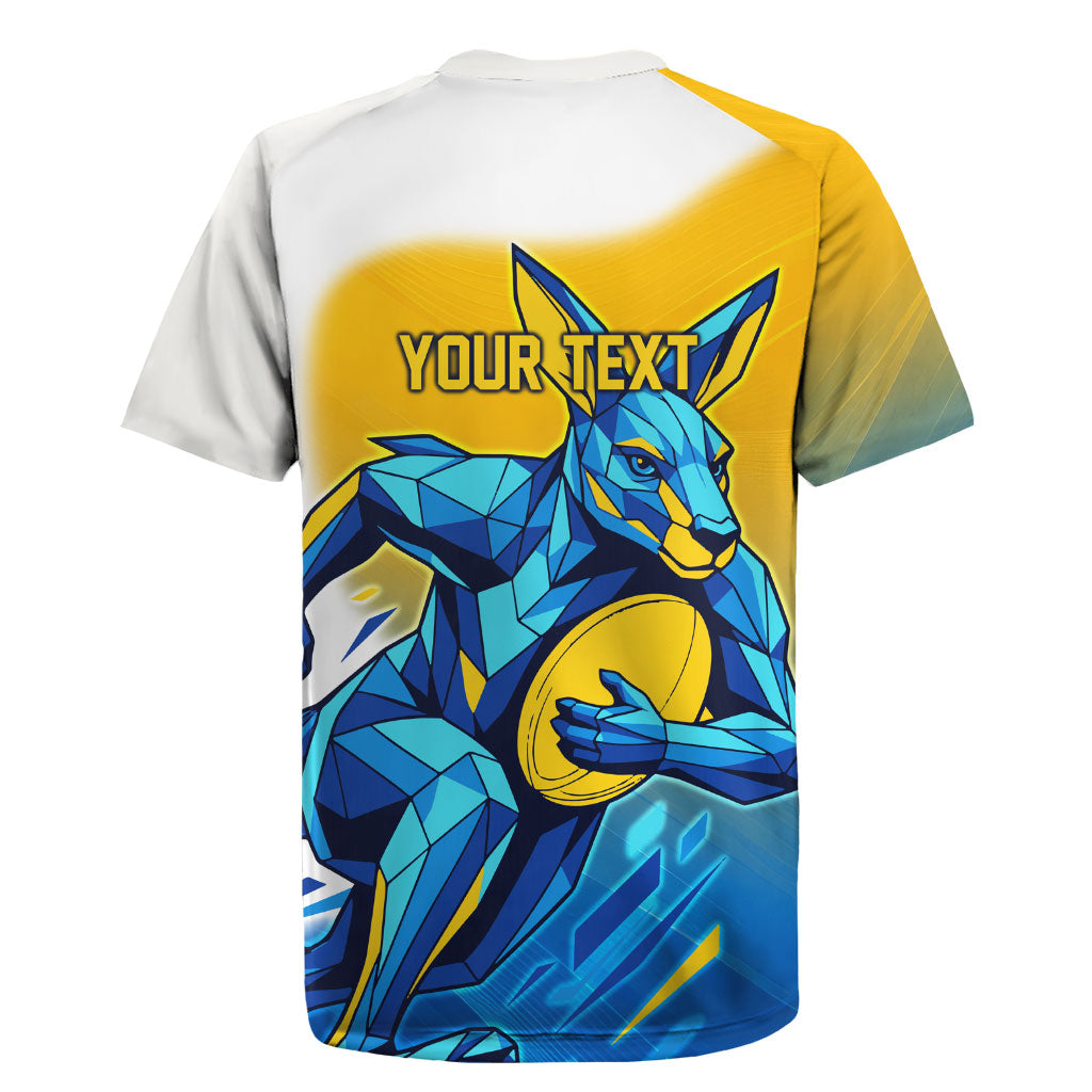Personalised Australian Oztag Kangaroo Mascot Rugby Jersey Try Tag Triumph Australia Abstract Geometric