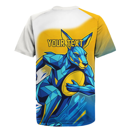 Personalised Australian Oztag Kangaroo Mascot Rugby Jersey Try Tag Triumph Australia Abstract Geometric