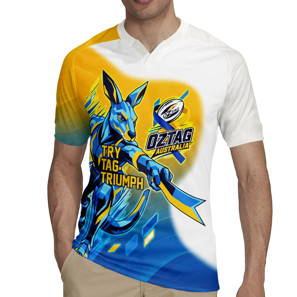 Personalised Australian Oztag Kangaroo Mascot Rugby Jersey Try Tag Triumph Australia Abstract Geometric