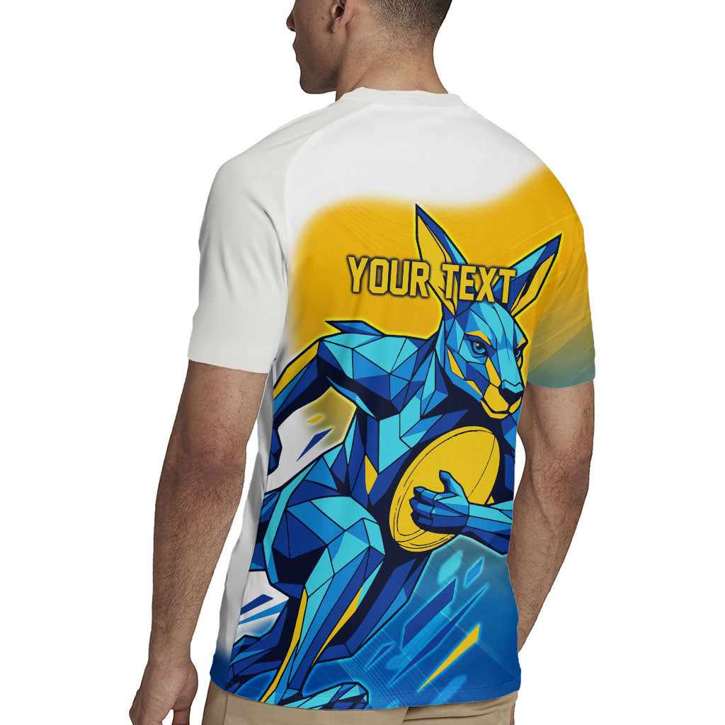 Personalised Australian Oztag Kangaroo Mascot Rugby Jersey Try Tag Triumph Australia Abstract Geometric