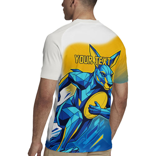 Personalised Australian Oztag Kangaroo Mascot Rugby Jersey Try Tag Triumph Australia Abstract Geometric