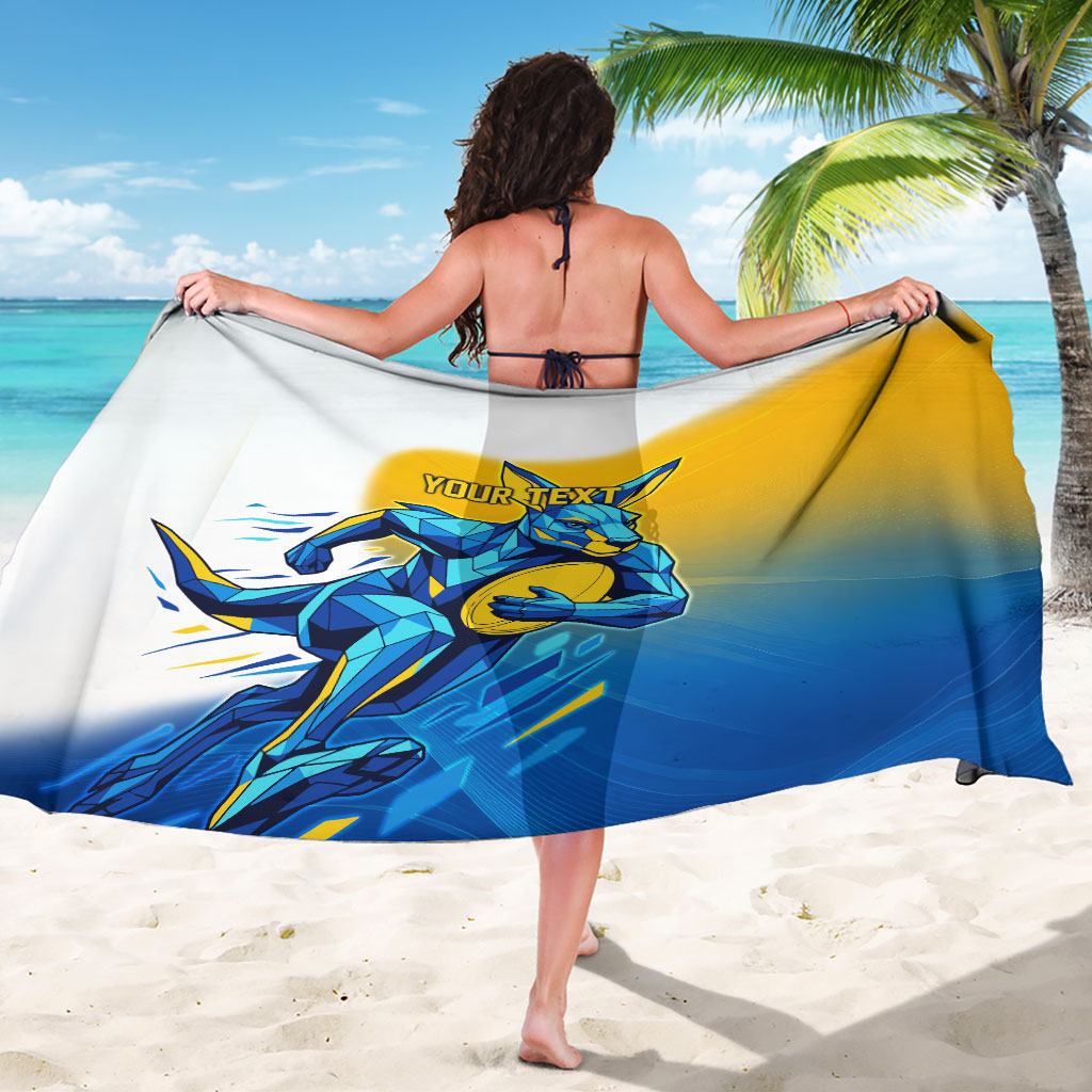 Personalised Australian Oztag Kangaroo Mascot Sarong Try Tag Triumph Australia Abstract Geometric