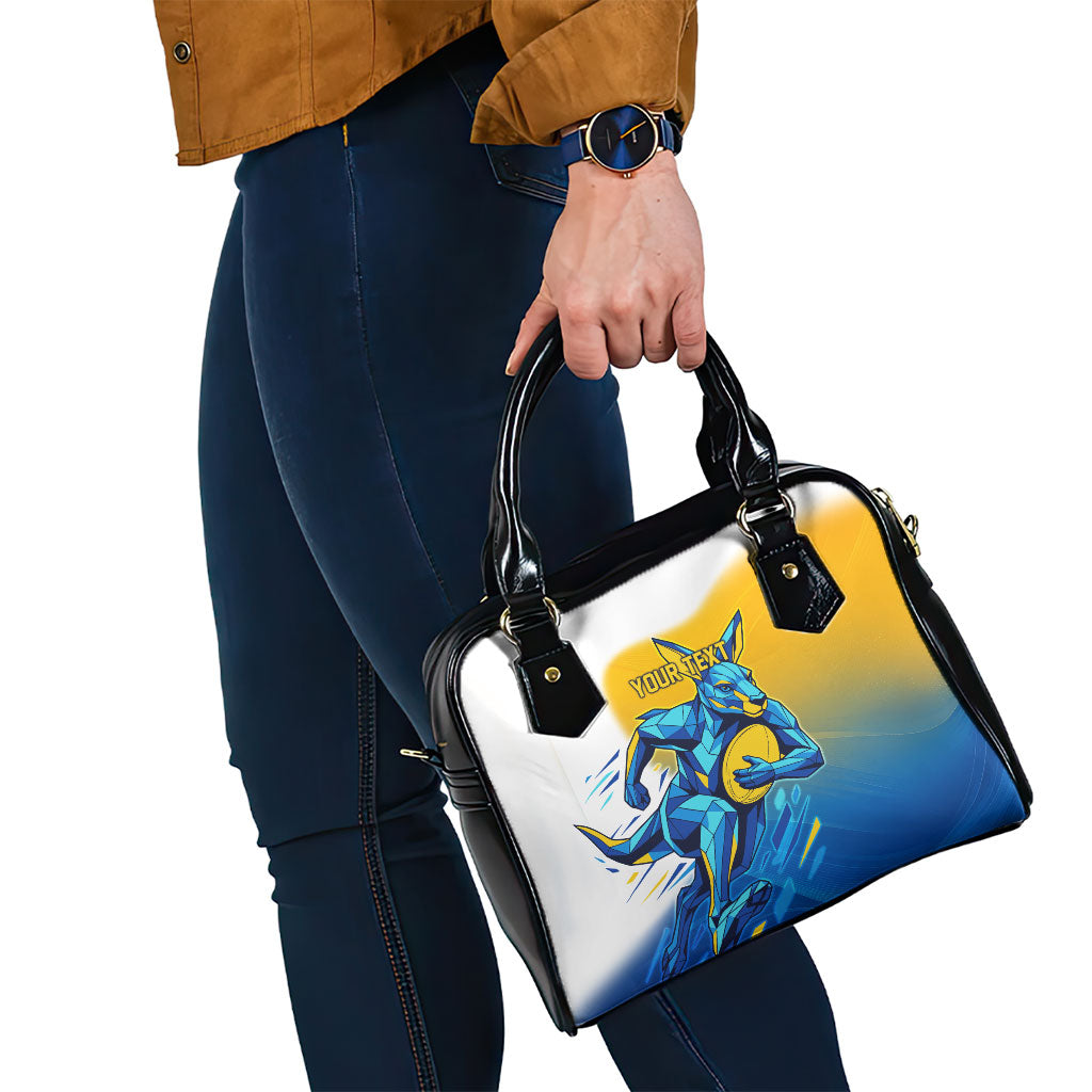 Personalised Australian Oztag Kangaroo Mascot Shoulder Handbag Try Tag Triumph Australia Abstract Geometric