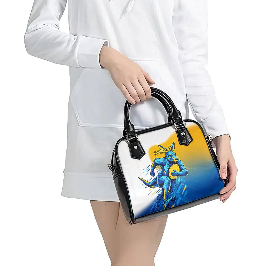 Personalised Australian Oztag Kangaroo Mascot Shoulder Handbag Try Tag Triumph Australia Abstract Geometric