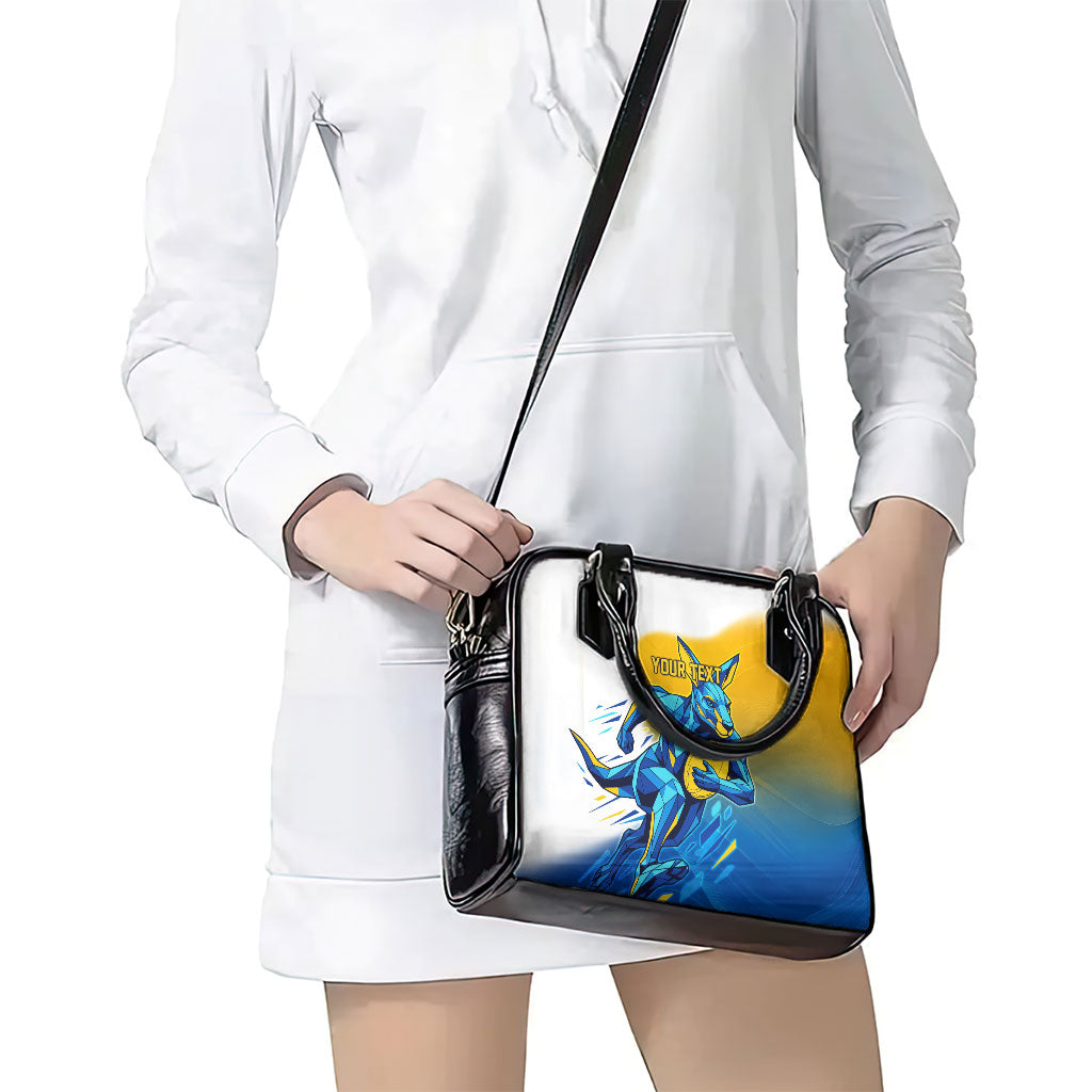 Personalised Australian Oztag Kangaroo Mascot Shoulder Handbag Try Tag Triumph Australia Abstract Geometric