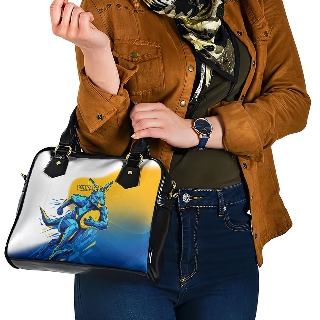 Personalised Australian Oztag Kangaroo Mascot Shoulder Handbag Try Tag Triumph Australia Abstract Geometric