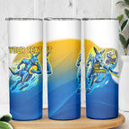 Personalised Australian Oztag Kangaroo Mascot Skinny Tumbler Try Tag Triumph Australia Abstract Geometric