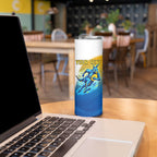 Personalised Australian Oztag Kangaroo Mascot Skinny Tumbler Try Tag Triumph Australia Abstract Geometric