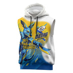 Personalised Australian Oztag Kangaroo Mascot Sleeveless Hoodie Try Tag Triumph Australia Abstract Geometric