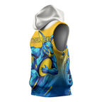 Personalised Australian Oztag Kangaroo Mascot Sleeveless Hoodie Try Tag Triumph Australia Abstract Geometric