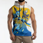 Personalised Australian Oztag Kangaroo Mascot Sleeveless Hoodie Try Tag Triumph Australia Abstract Geometric