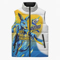 Personalised Australian Oztag Kangaroo Mascot Sleeveless Puffer Jacket Try Tag Triumph Australia Abstract Geometric