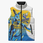 Personalised Australian Oztag Kangaroo Mascot Sleeveless Puffer Jacket Try Tag Triumph Australia Abstract Geometric