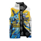 Personalised Australian Oztag Kangaroo Mascot Sleeveless Puffer Jacket Try Tag Triumph Australia Abstract Geometric