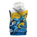 Personalised Australian Oztag Kangaroo Mascot Sleeveless Zip Hoodie Try Tag Triumph Australia Abstract Geometric