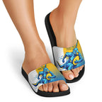 Personalised Australian Oztag Kangaroo Mascot Slide Sandals Try Tag Triumph Australia Abstract Geometric