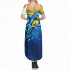 Personalised Australian Oztag Kangaroo Mascot Summer Maxi Dress Try Tag Triumph Australia Abstract Geometric