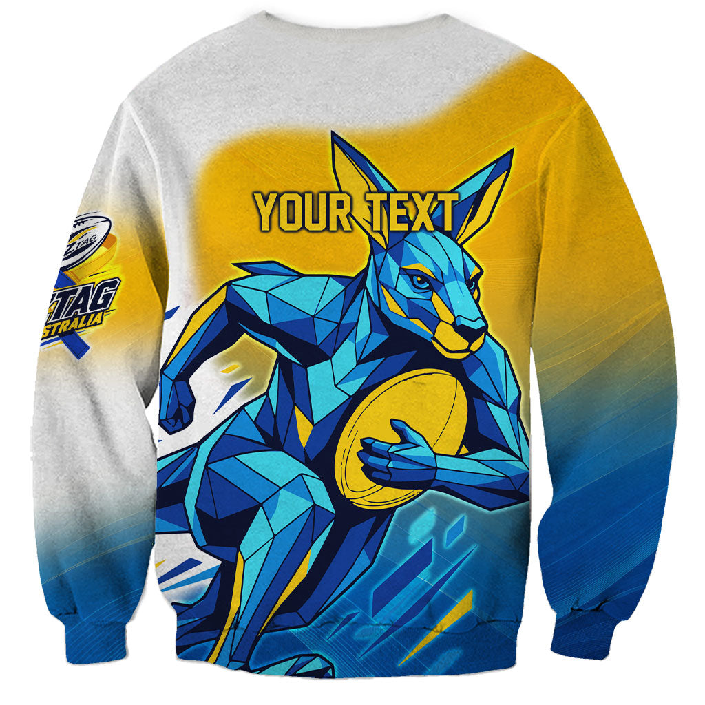 Personalised Australian Oztag Kangaroo Mascot Sweatshirt Try Tag Triumph Australia Abstract Geometric