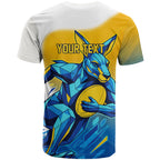Personalised Australian Oztag Kangaroo Mascot T Shirt Try Tag Triumph Australia Abstract Geometric