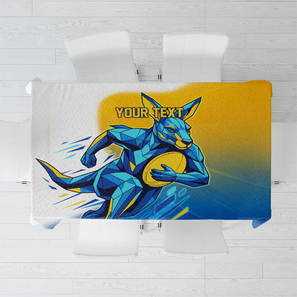 Personalised Australian Oztag Kangaroo Mascot Tablecloth Try Tag Triumph Australia Abstract Geometric