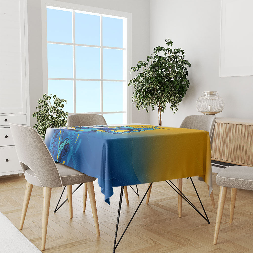 Personalised Australian Oztag Kangaroo Mascot Tablecloth Try Tag Triumph Australia Abstract Geometric