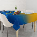 Personalised Australian Oztag Kangaroo Mascot Tablecloth Try Tag Triumph Australia Abstract Geometric