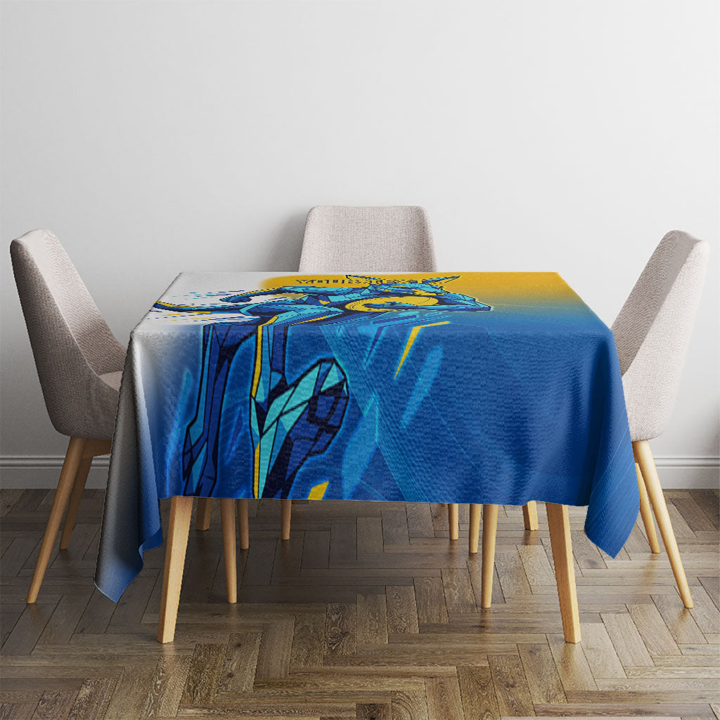 Personalised Australian Oztag Kangaroo Mascot Tablecloth Try Tag Triumph Australia Abstract Geometric