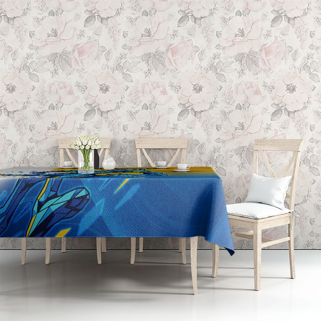 Personalised Australian Oztag Kangaroo Mascot Tablecloth Try Tag Triumph Australia Abstract Geometric