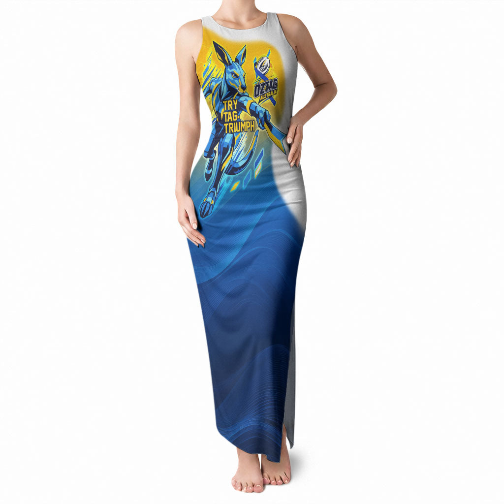 Personalised Australian Oztag Kangaroo Mascot Tank Maxi Dress Try Tag Triumph Australia Abstract Geometric