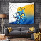 Personalised Australian Oztag Kangaroo Mascot Tapestry Try Tag Triumph Australia Abstract Geometric