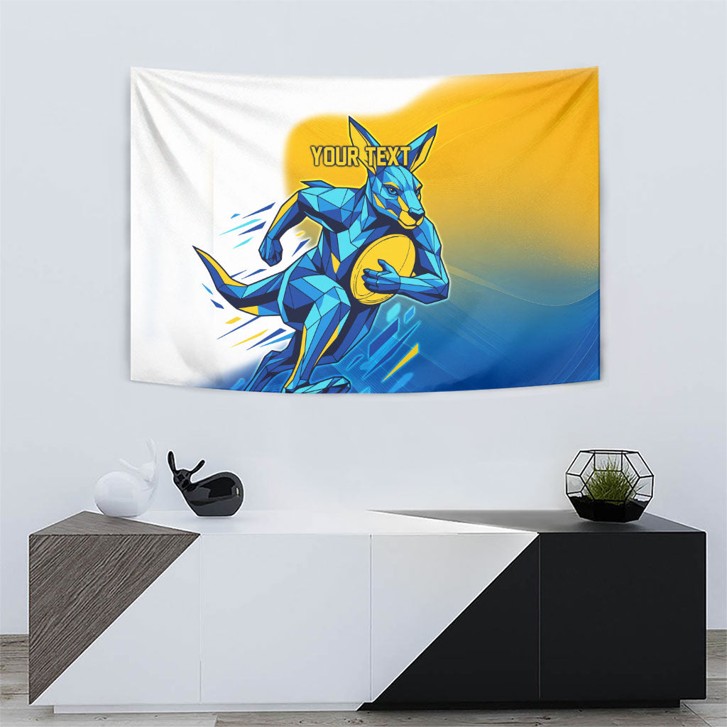Personalised Australian Oztag Kangaroo Mascot Tapestry Try Tag Triumph Australia Abstract Geometric