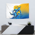Personalised Australian Oztag Kangaroo Mascot Tapestry Try Tag Triumph Australia Abstract Geometric