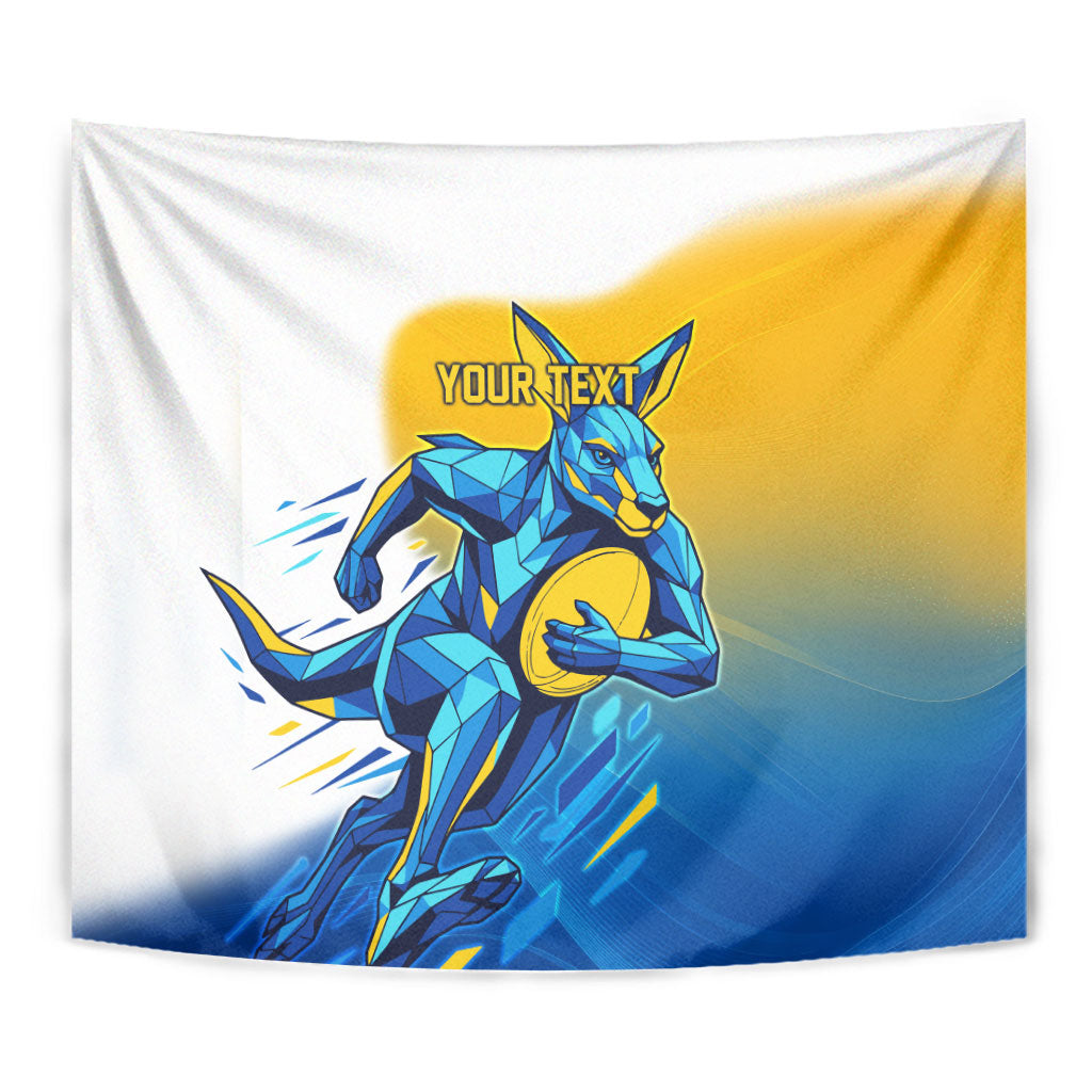 Personalised Australian Oztag Kangaroo Mascot Tapestry Try Tag Triumph Australia Abstract Geometric