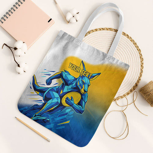 Personalised Australian Oztag Kangaroo Mascot Tote Bag Try Tag Triumph Australia Abstract Geometric