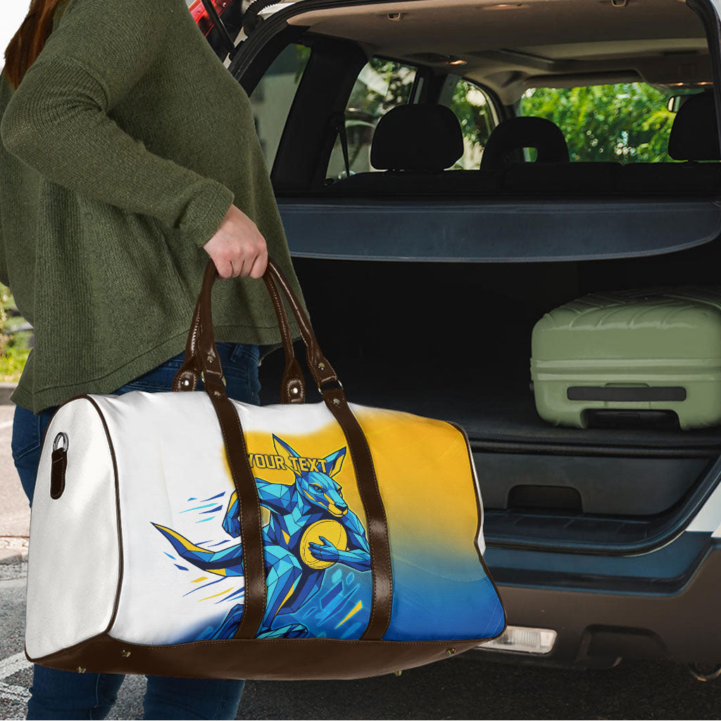 Personalised Australian Oztag Kangaroo Mascot Travel Bag Try Tag Triumph Australia Abstract Geometric