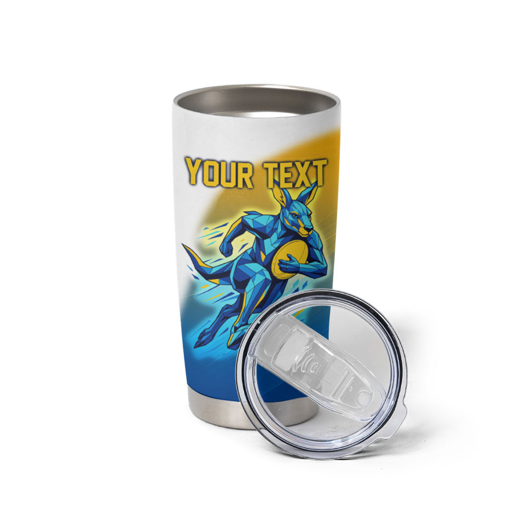 Personalised Australian Oztag Kangaroo Mascot Tumbler Cup Try Tag Triumph Australia Abstract Geometric