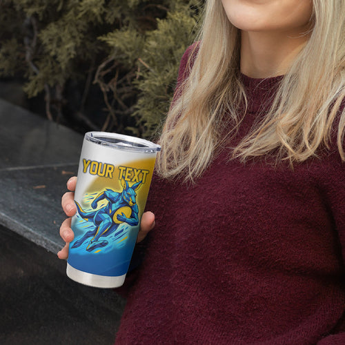 Personalised Australian Oztag Kangaroo Mascot Tumbler Cup Try Tag Triumph Australia Abstract Geometric