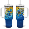 Personalised Australian Oztag Kangaroo Mascot Tumbler With Handle Try Tag Triumph Australia Abstract Geometric