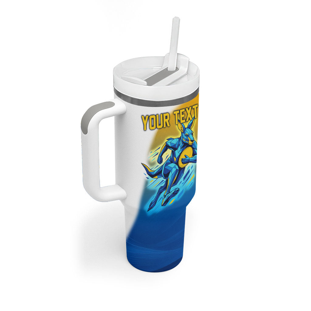 Personalised Australian Oztag Kangaroo Mascot Tumbler With Handle Try Tag Triumph Australia Abstract Geometric