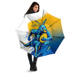 Personalised Australian Oztag Kangaroo Mascot Umbrella Try Tag Triumph Australia Abstract Geometric