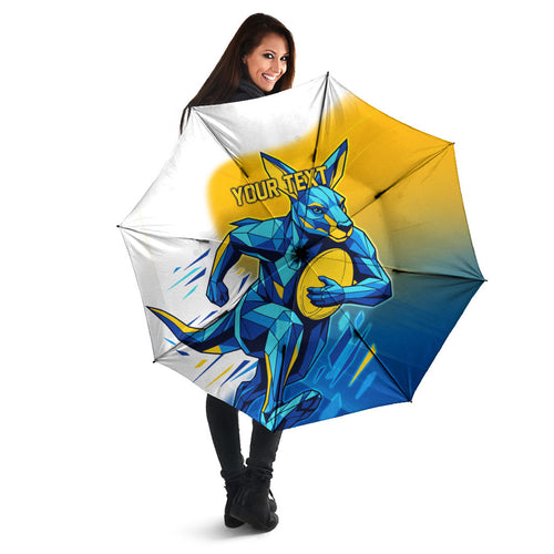 Personalised Australian Oztag Kangaroo Mascot Umbrella Try Tag Triumph Australia Abstract Geometric