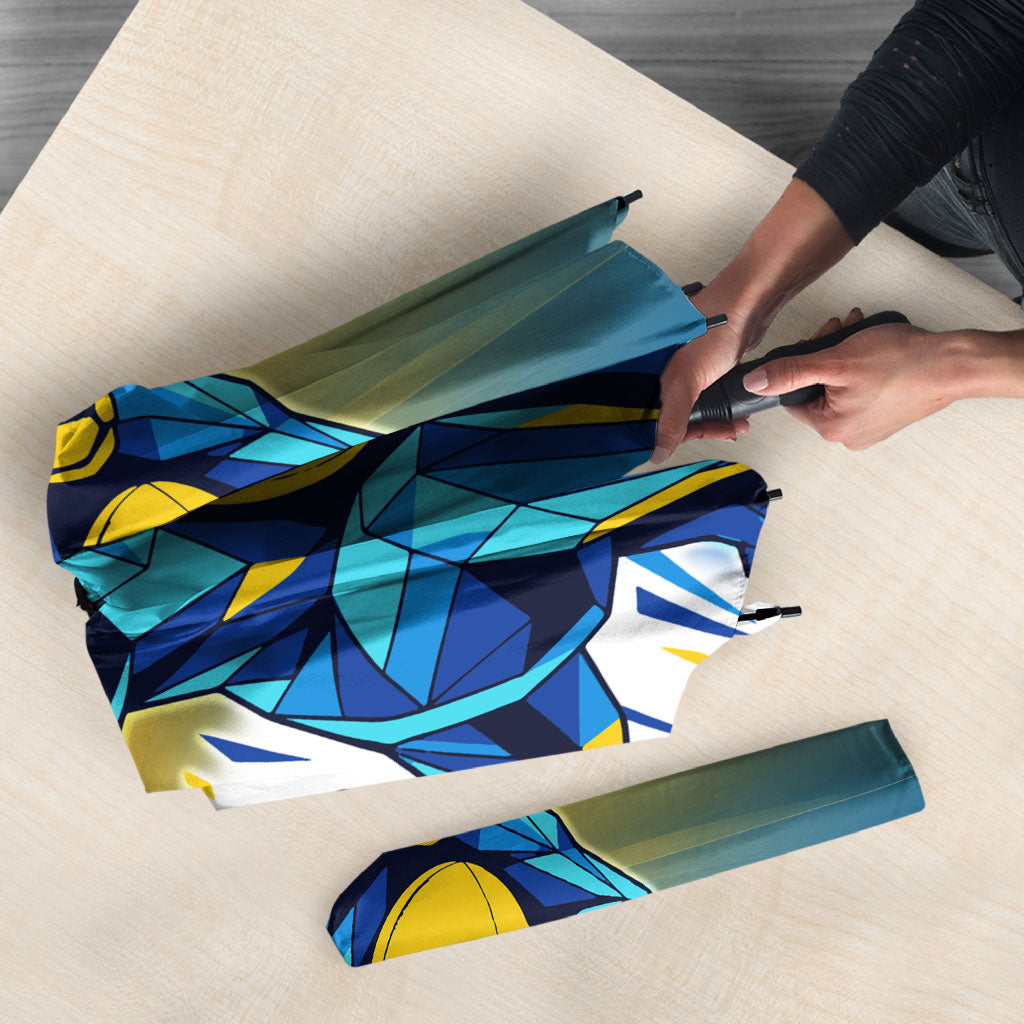 Personalised Australian Oztag Kangaroo Mascot Umbrella Try Tag Triumph Australia Abstract Geometric