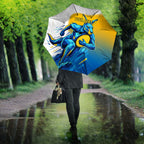 Personalised Australian Oztag Kangaroo Mascot Umbrella Try Tag Triumph Australia Abstract Geometric
