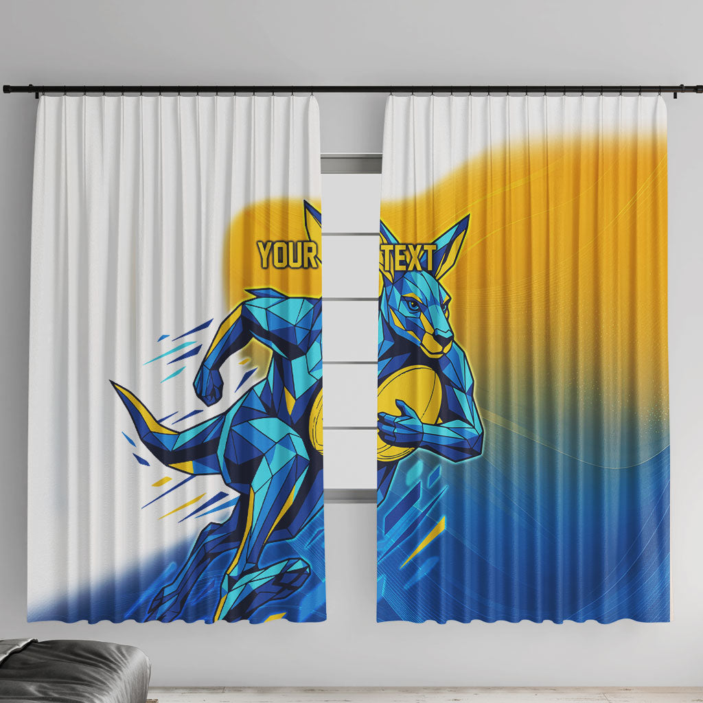 Personalised Australian Oztag Kangaroo Mascot Window Curtain Try Tag Triumph Australia Abstract Geometric