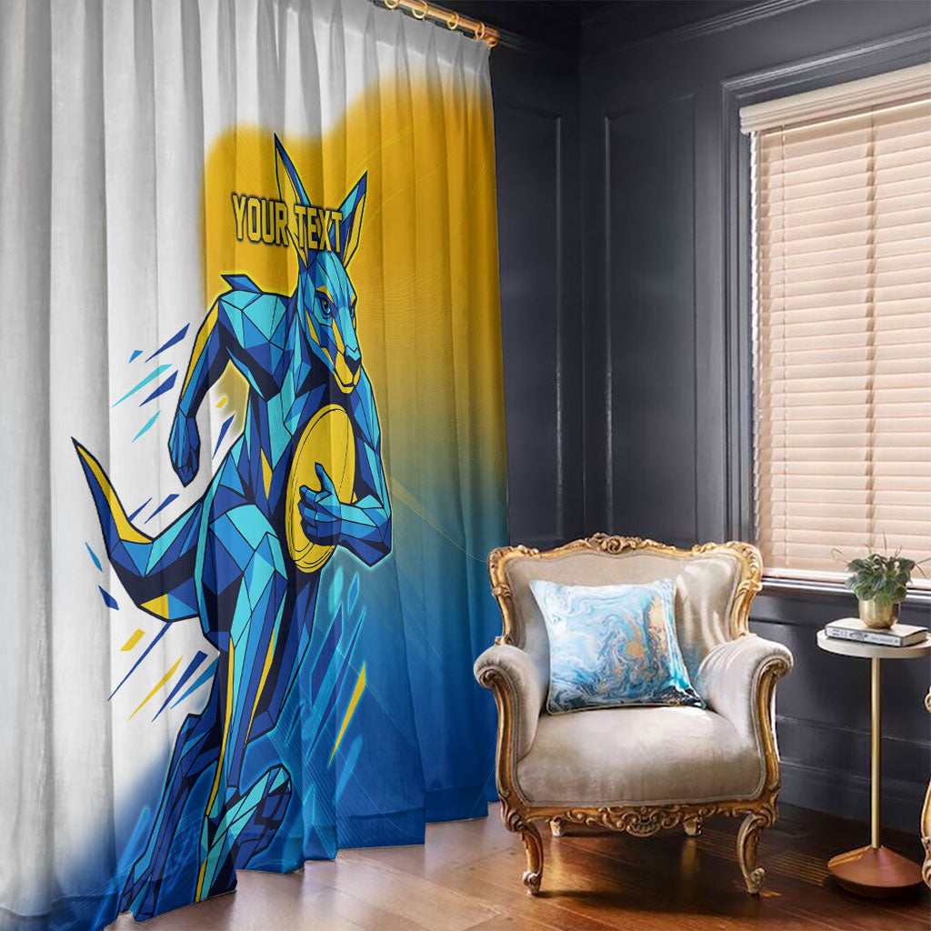 Personalised Australian Oztag Kangaroo Mascot Window Curtain Try Tag Triumph Australia Abstract Geometric