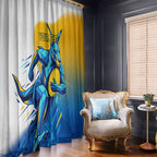 Personalised Australian Oztag Kangaroo Mascot Window Curtain Try Tag Triumph Australia Abstract Geometric